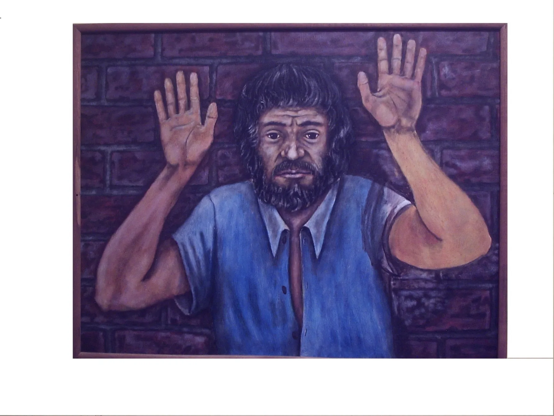 Detalle de una obra de Luis Andrés Botero en tonos cálidos